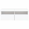 vidaXL TV Wall Cabinet with LED Lights White 100x30x40 cm