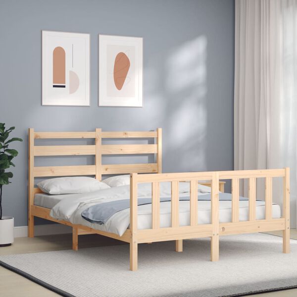vidaXL Bed Frame without Mattress 140x200 cm Solid Wood Pine