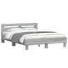 vidaXL Bed Frame with LED without Mattress Grey Sonoma 140x190 cm