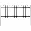vidaXL Garden Fence "Boxtel" with Hoop Top Steel 170x80 cm Black