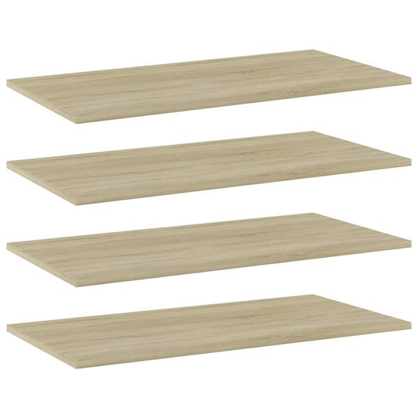 vidaXL Bookshelf Boards 4 pcs Sonoma Oak 80x40x1.5 cm Engineered Wood