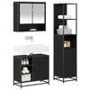 vidaXL Bathroom Furniture Set 3 pcs Black Oak Engineered Wood