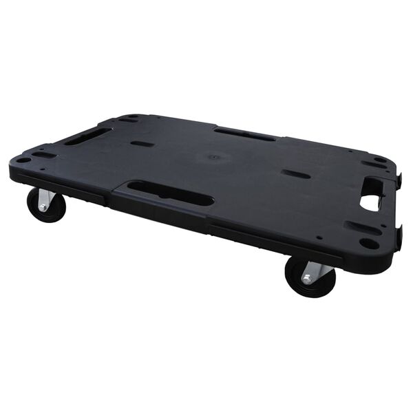 vidaXL Transport Trolley Black 58x38x12 cm PP