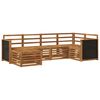 vidaXL Sectional Sofa Set 5 pcs Natural Solid Acacia Wood