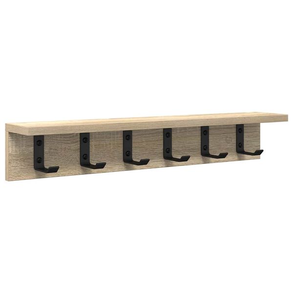 vidaXL Wall-Mounted Coat Rack Sonoma Oak 60 x 10.5 x 10.5 cm