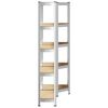 vidaXL 2 Piece 5-Layer Shelves Set Silver Steel&Engineered Wood