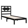 vidaXL Bed Frame without Mattress Black 75x190 cm Small Single Solid Wood