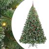 vidaXL Artificial Christmas Tree with 300 LEDs Green 210 cm PE and PVC