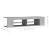 vidaXL TV Cabinet with LED Lights Concrete Grey 135x39x30 cm