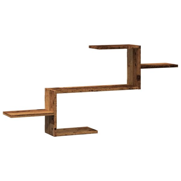 vidaXL Wall Shelf Old Wood 104x15x49 cm Engineered Wood