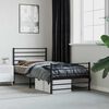 vidaXL Metal Bed Frame without Mattress with Footboard Black 75x190cm