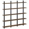 vidaXL Wall Shelf Smoked Oak 102 x 13.5 x 102 cm Engineered Wood
