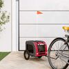vidaXL Pet Bike Trailer Red and Grey Oxford Fabric and Iron