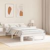 vidaXL Bed Frame with Headboard White 120 x 190 cm Solid Pine Wood