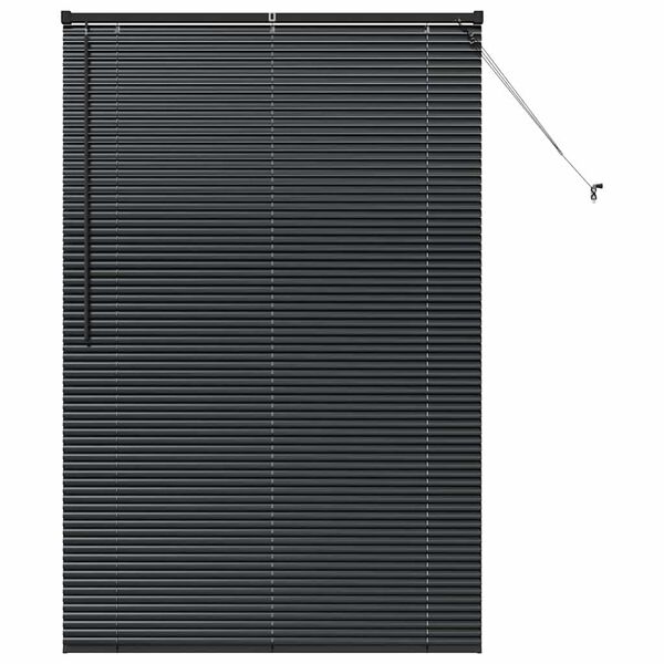 vidaXL Venetian Blinds Height Adjustable Black 175 x 120 cm Aluminium
