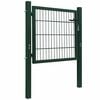 vidaXL Fence Gate Steel Green 100x100 cm