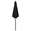 vidaXL Garden Parasol with Wooden Pole 300x258 cm Black