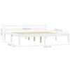 vidaXL Bed Frame without Mattress White Solid Pine Wood 160x200 cm