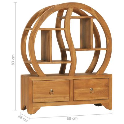 vidaXL Cabinet with Yin Yang Shelf 68x26x83 cm Solid Teak Wood