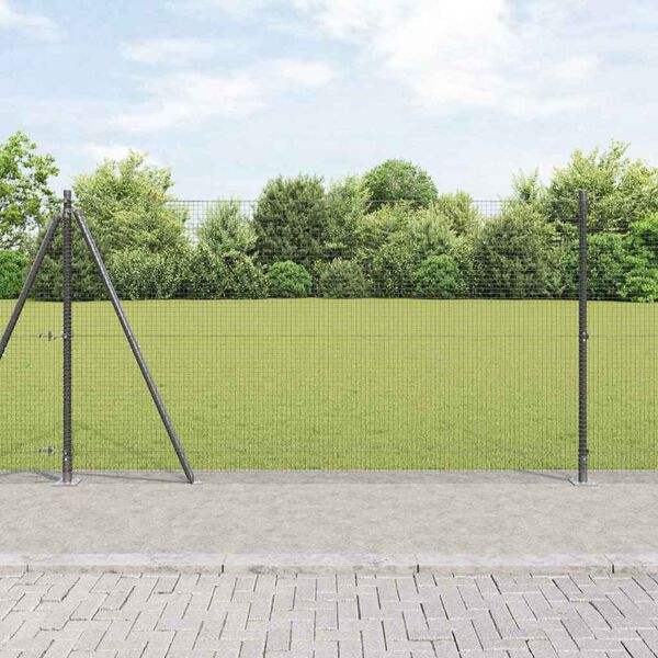vidaXL Fence Post Grey 50 x 1.2 m (19 x 19 mm mesh) Steel and PVC