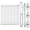 vidaXL Fence Post with Concrete Base 13 pcs Silver Powder-Coated Steel