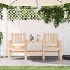vidaXL Garden Bench with Table 2-Seater Solid Wood Pine