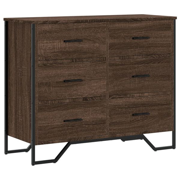 vidaXL Chest of Drawers Brown Oak 91x35.5x74.5 cm Engineered wood