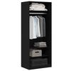 vidaXL Wardrobe Black oak 80 x 50 x 200 cm Engineered Wood
