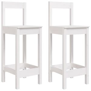 vidaXL Bar Chairs 2 pcs White 40x41.5x112 cm Solid Wood Pine