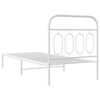 vidaXL Metal Bed Frame without Mattress with Headboard White 90x200cm