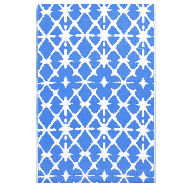 vidaXL Outdoor Carpet ARAKIL Blue and White 190x290 cm PP