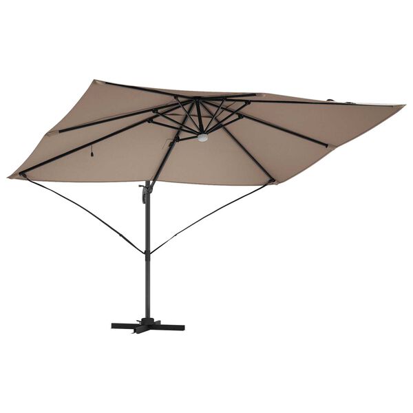 vidaXL Umbrella Taupe 351 x 250 x 253 cm Polyester and Aluminium