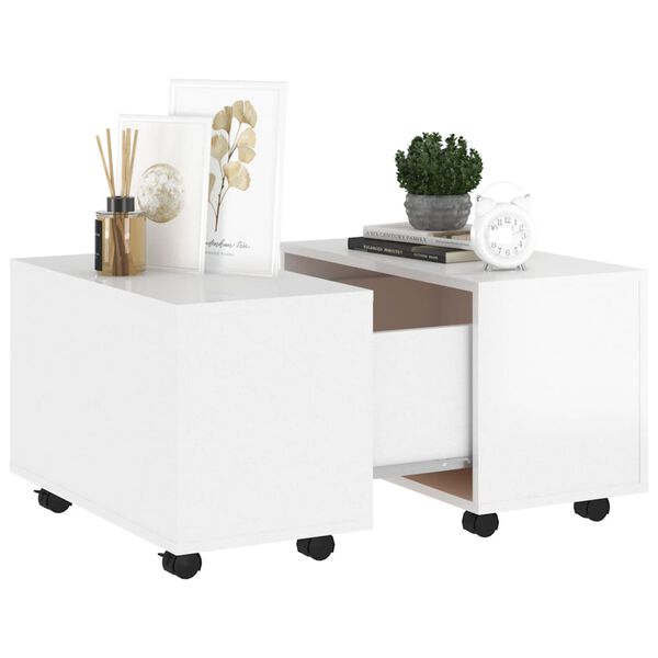 vidaXL Coffee Table High Gloss White 60x60x38 cm Engineered Wood