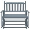 vidaXL Glider Bench Grey 118x70x104.5 cm Solid Wood Poplar