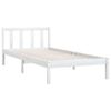 vidaXL Bed Frame without Mattress White Solid Wood Single