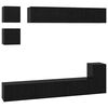 vidaXL TV Cabinet Set Wall-mounted 8 pcs Black Oak Engineered Wood