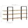 vidaXL 3-Tier Bookcase 160x31x80 cm Solid Mango Wood