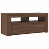 vidaXL TV Cabinet with LED Lights Brown Oak 90x35x40 cm