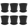 vidaXL Plant Pots 6 pcs Black Plastic
