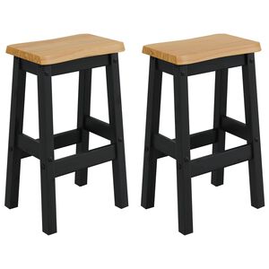 VidaXL High Bar Stool EKAI 2 pcs Black 40 x 29 x 63 cm Solid Pine Wood