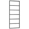 vidaXL Sliding Door ESG Glass and Aluminium 76x205 cm Black