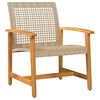 vidaXL 5 Piece Garden Lounge Set Beige Poly Rattan and Acacia Wood