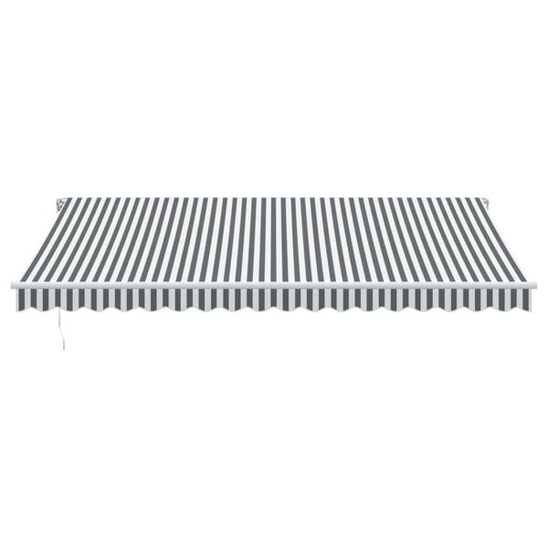 vidaXL Manual Retractable Awning Anthracite&White 450x350 cm