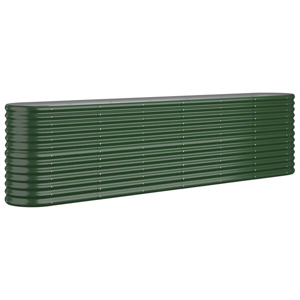 vidaXL Garden Raised Bed Galvanised Steel 260x40x68 cm Green