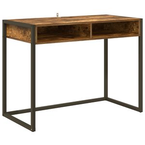 vidaXL Desk Smoke Oak Engineered Wood 100 x 50 x 75 cm