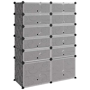 vidaXL Shoe Rack Black 94x37x125 cm PP