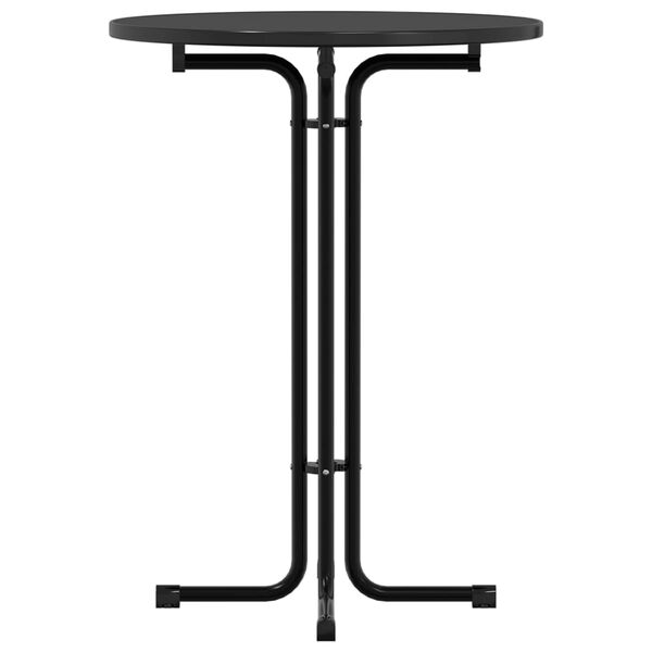 vidaXL Dining Table Black Ø80x110 cm Engineered Wood and Steel