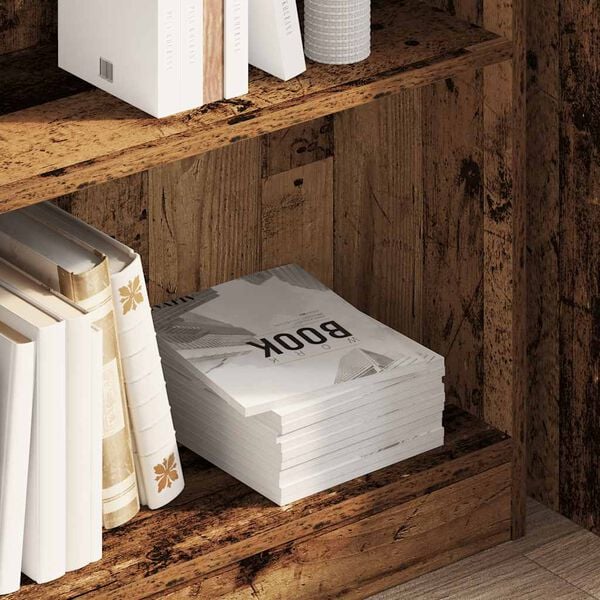 vidaXL Bookcase Old Wood 80x24x76 cm Engineered Wood