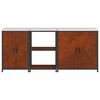 vidaXL Kitchen Storage Set with Shelf 3 pcs Rusty Weathering Steel
