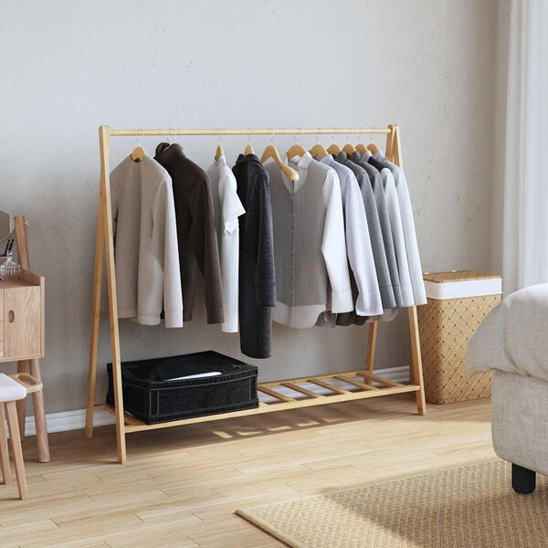 vidaXL Clothes Rack with Shelves 106x34x102 cm Bamboo